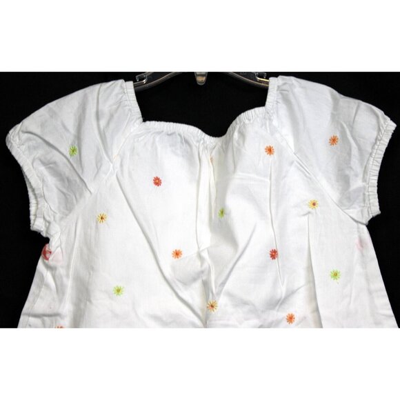 2006 Gymboree Freshly Picked Blouse Embroidered Flowers Lace sz 7 Spring Summer - Picture 6 of 9